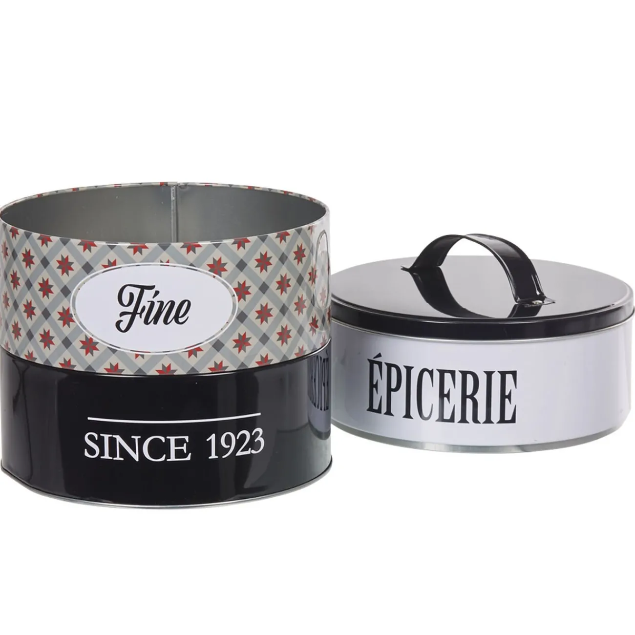 Gifi Rangement|Boîte à 3 compartiments carreaux de ciment noir et blanc