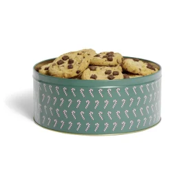 Gifi Boîte à biscuits de Noël ronde en métal rouge et vert x3