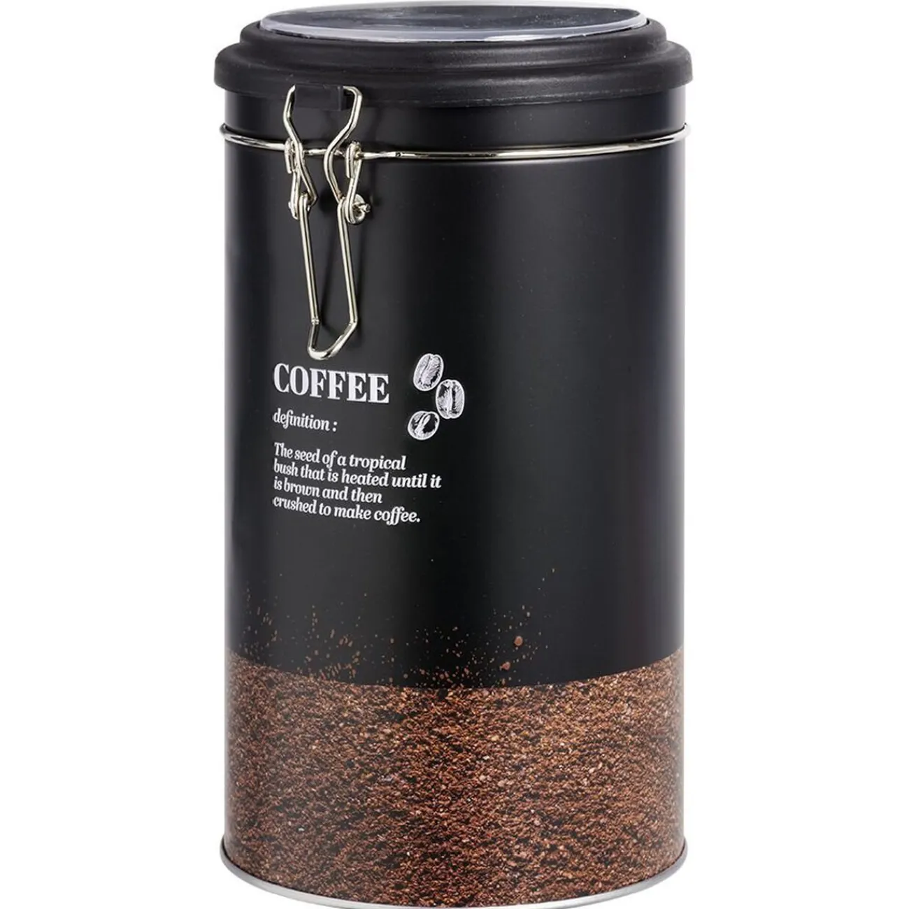 Gifi Boîte à café ronde en étain avec couvercle plastique - Ø11xH.20cm