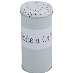 Gifi Boîte à café vert d'eau avec couvercle blanc triangles noirs