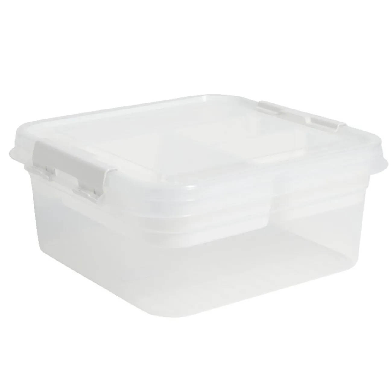 Gifi Rangement|Boîte à compartiments 2 niveaux de rangement 26x25xH11cm