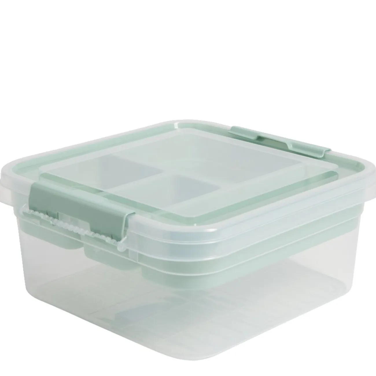 Gifi Rangement|Boîte à compartiments 2 niveaux de rangement 26x25xH11cm