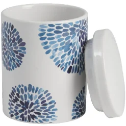 Gifi Nettoyage Et Entretien|Boîte à coton blanc design cyclade bleu