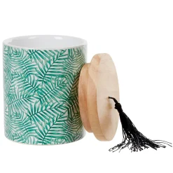 Gifi Nettoyage Et Entretien|Boîte à coton Jungle imprimé tropical feuillage vert