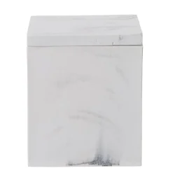 Gifi Aménagement Salle De Bain^Boîte à coton résine effet marbre