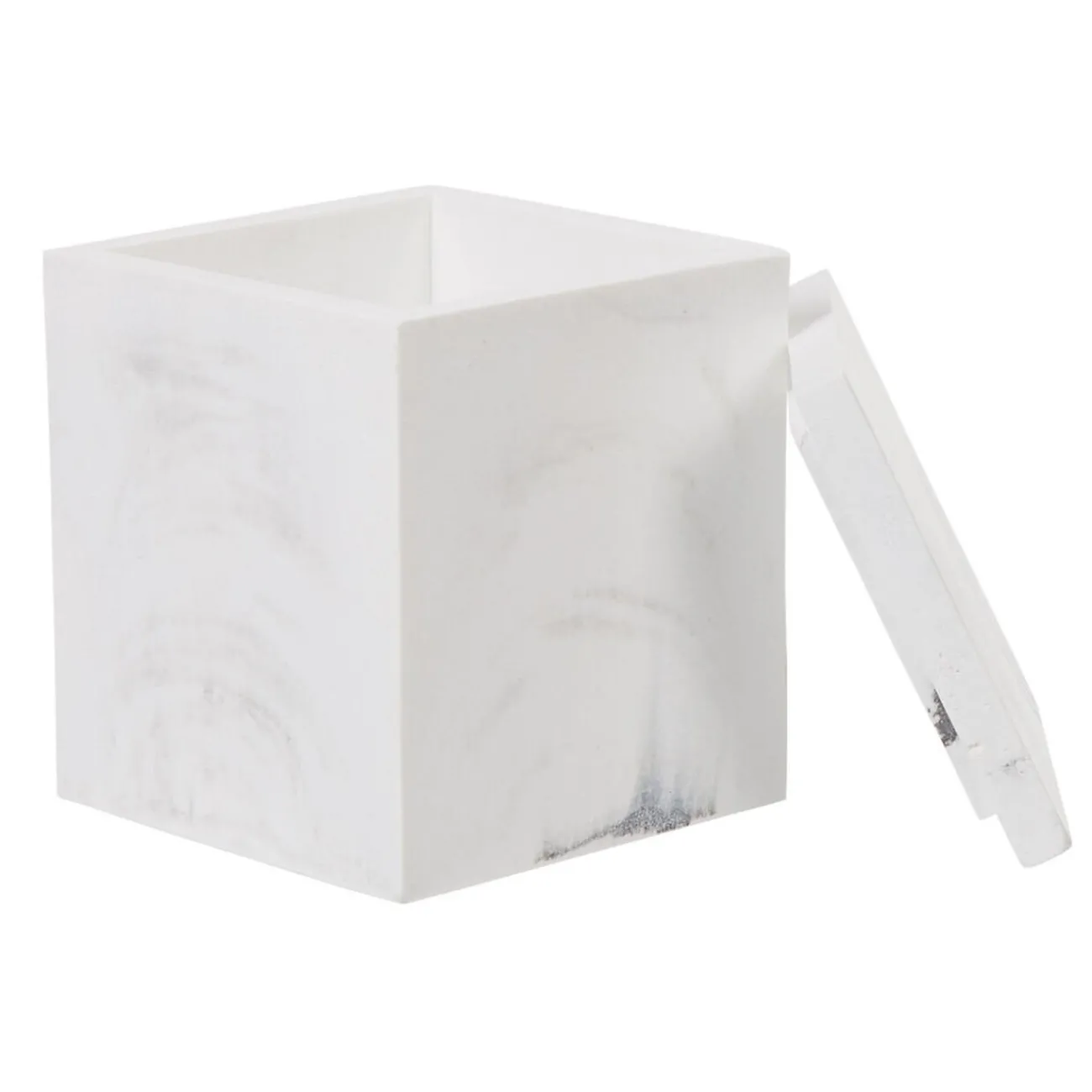 Gifi Aménagement Salle De Bain^Boîte à coton résine effet marbre