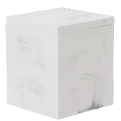 Gifi Aménagement Salle De Bain^Boîte à coton résine effet marbre
