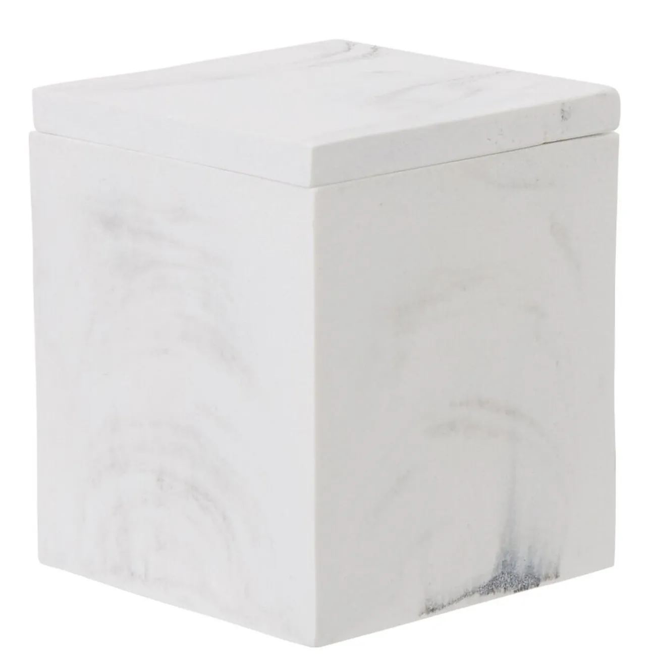 Gifi Aménagement Salle De Bain^Boîte à coton résine effet marbre