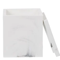 Gifi Aménagement Salle De Bain^Boîte à coton résine effet marbre