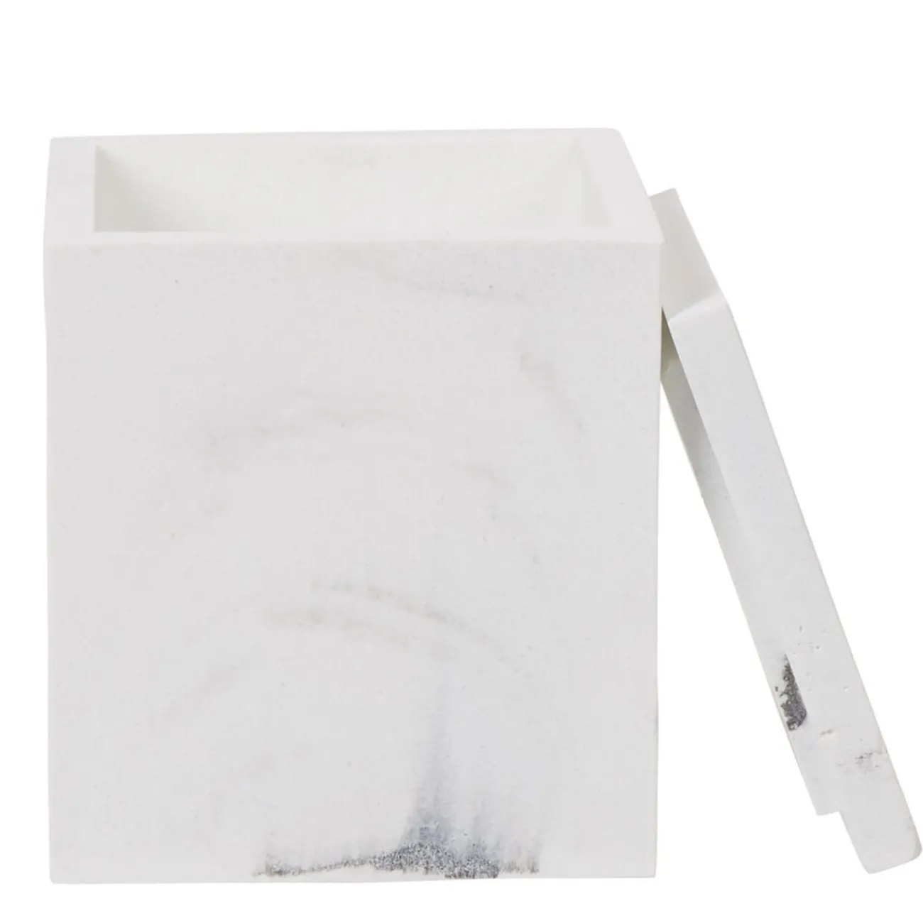 Gifi Aménagement Salle De Bain^Boîte à coton résine effet marbre