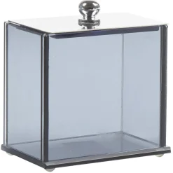 Gifi Rangement|Boîte à coton verre noir transparent