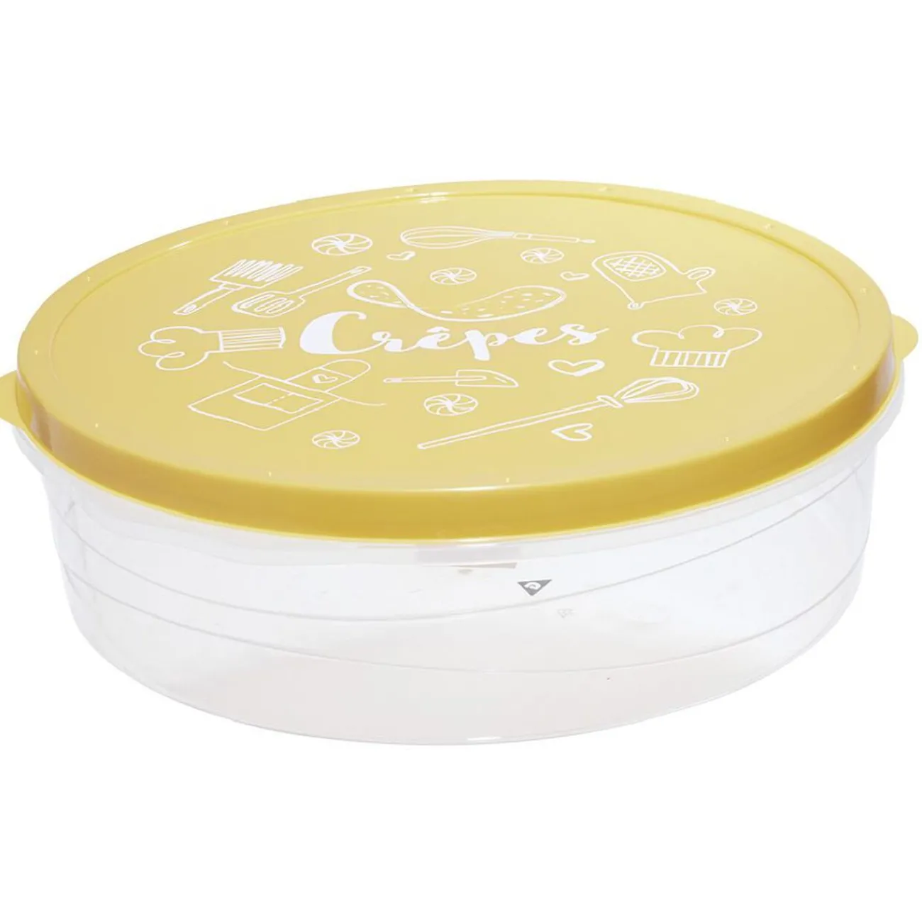 Gifi Boîte à crêpes ronde avec couvercle imprimé motif cuisine Ø28xH9 cm