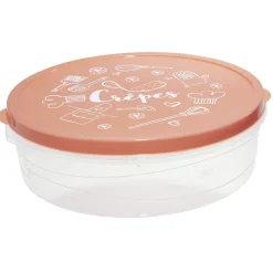 Gifi Boîte à crêpes ronde avec couvercle imprimé motif cuisine Ø28xH9 cm