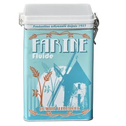 Gifi Boîte à farine en métal design vintage bleu