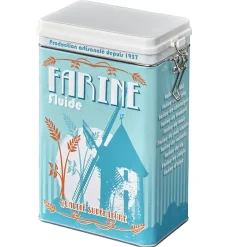Gifi Boîte à farine en métal design vintage bleu