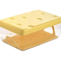 Gifi Boîte à fromage avec couvercle transparente et jaune 3 L