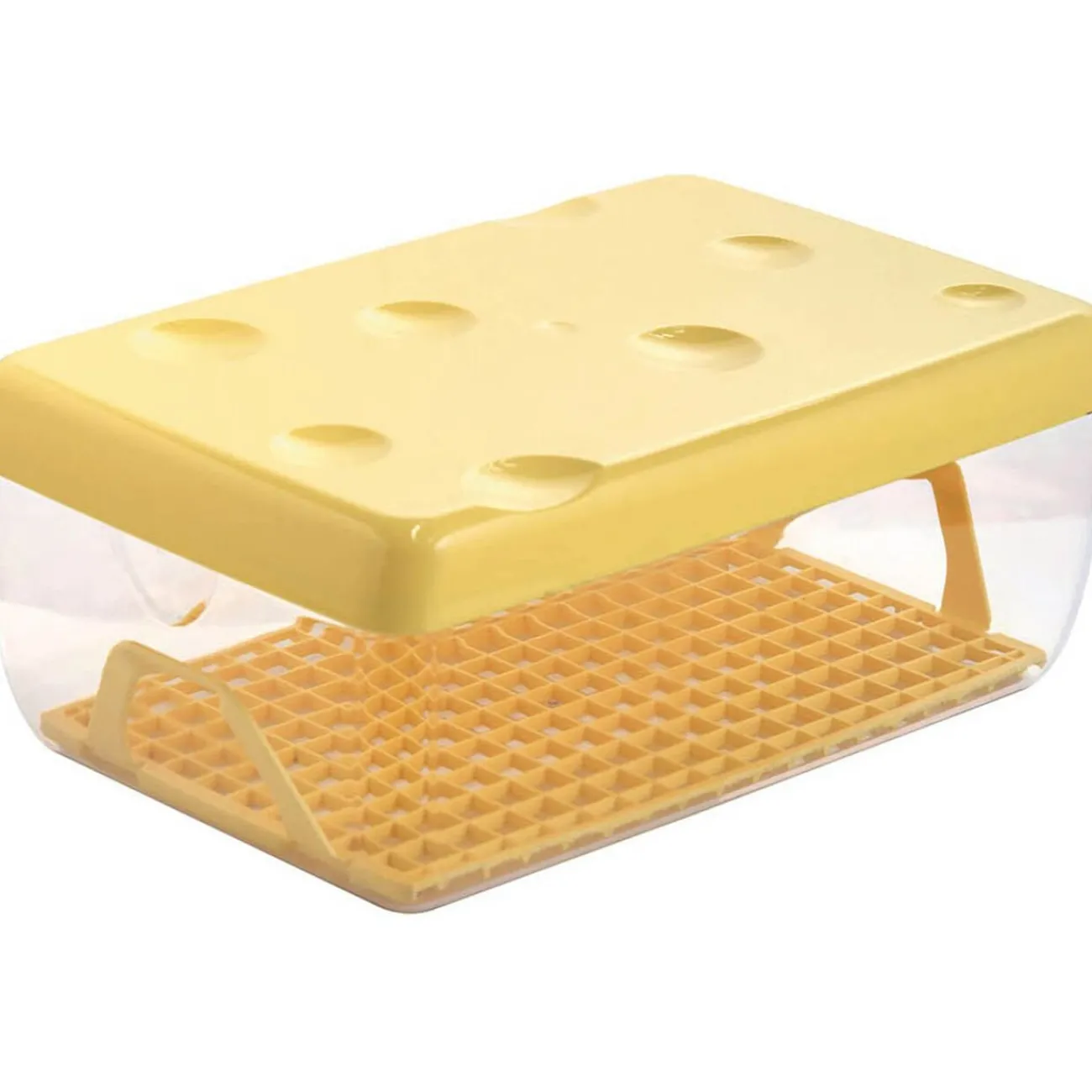 Gifi Boîte à fromage avec couvercle transparente et jaune 3 L