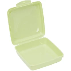 Gifi Boîte à goûter carrée plastique vert 15x14,5xH5cm