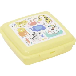 Gifi Boîte à goûter carrée plastique jaune 15x14,5xH5cm