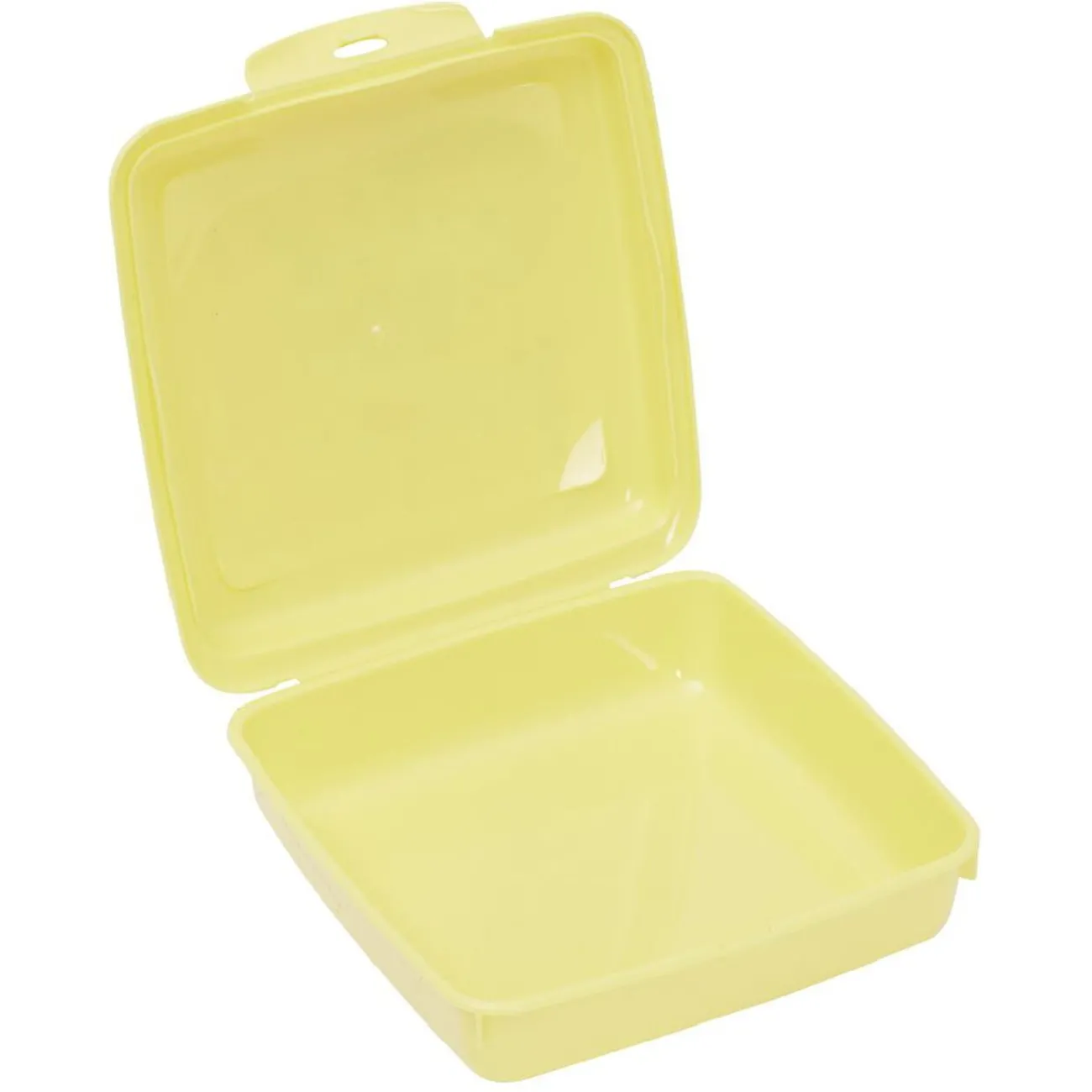 Gifi Boîte à goûter carrée plastique jaune 15x14,5xH5cm