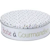 Gifi Boîte à gourmandises ronde blanche motif pois multicolores