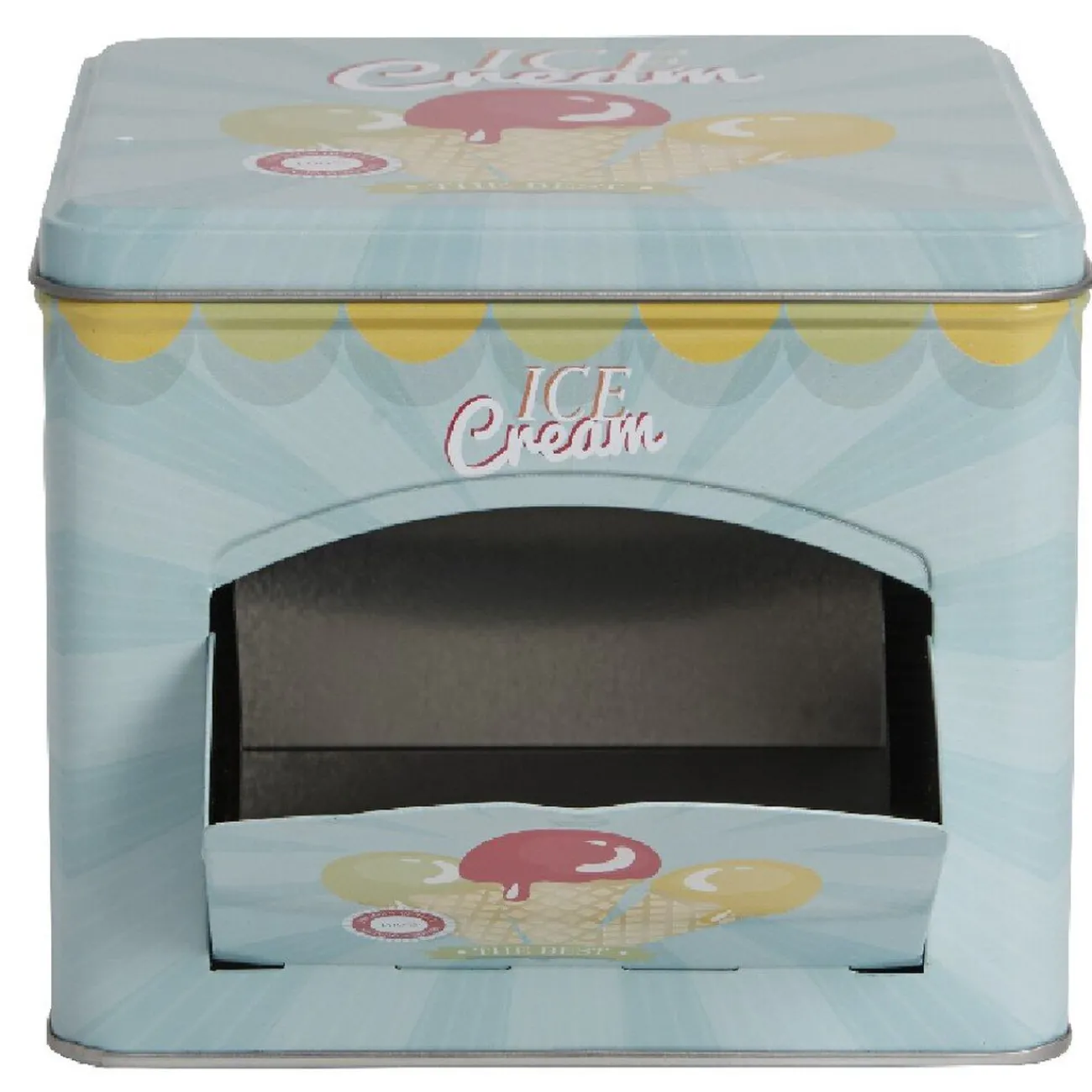 Gifi Boîte à gâteaux bleue décor glace multicolore