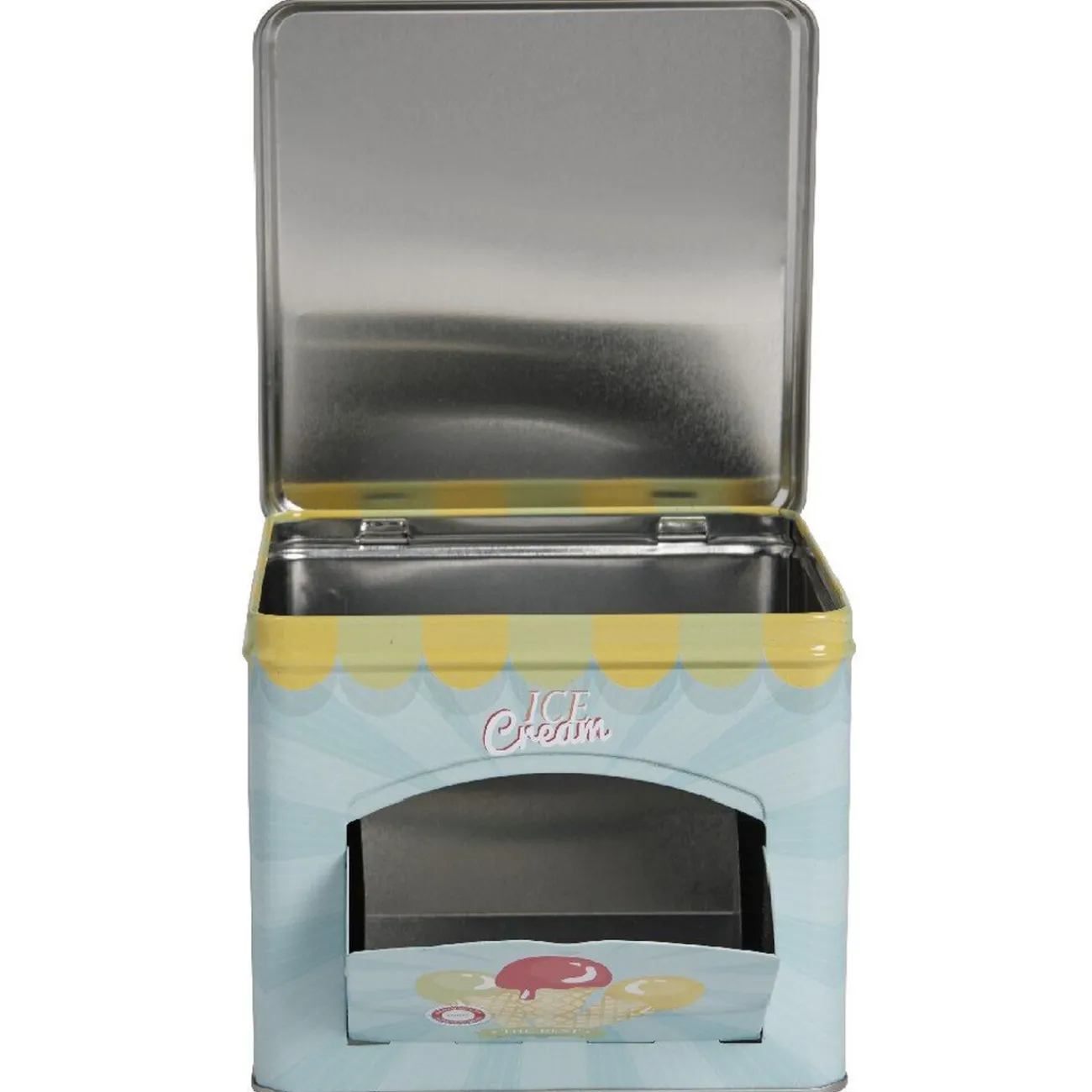 Gifi Boîte à gâteaux bleue décor glace multicolore