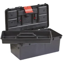 Gifi Rangement|Boîte à outil avec poignée et clip rouge et noire