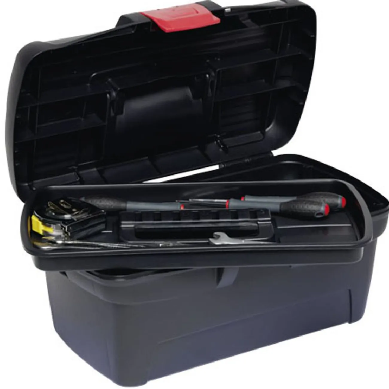 Gifi Aménagement Atelier^Boîte à outils plastique noir et rouge