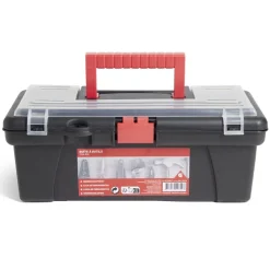 Gifi Aménagement Atelier^Boîte à outils plastique noir et rouge 30x14xH11cm
