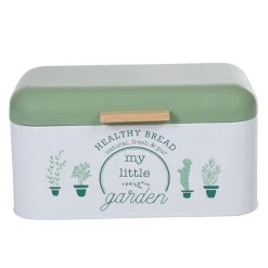 Gifi Boîte à pain My little garden alu bambou blanche et verte