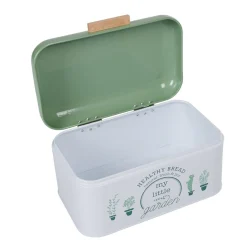 Gifi Boîte à pain My little garden alu bambou blanche et verte