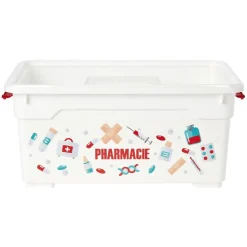 Gifi Rangement|Boîte à pharmacie blanche et rouge