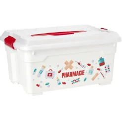 Gifi Rangement|Boîte à pharmacie blanche et rouge