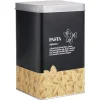 Gifi Boîte à pâtes en métal noir et gris design pasta - 10,7x10,7xH.17,5cm