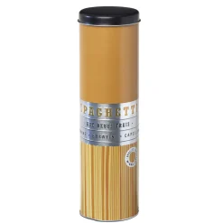 Gifi Boîte à spaghettis ronde en métal décorée jaune moutarde