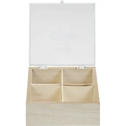 Gifi Boîte à thé 4 compartiments Made with love