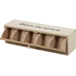 Gifi Boîte à thé bois design géométrique naturel et noir