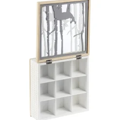 Gifi Rangement|Boîte à thé en bois déco nature cerf blanc