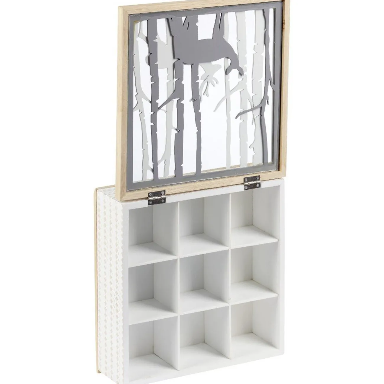 Gifi Rangement|Boîte à thé en bois déco nature cerf blanc
