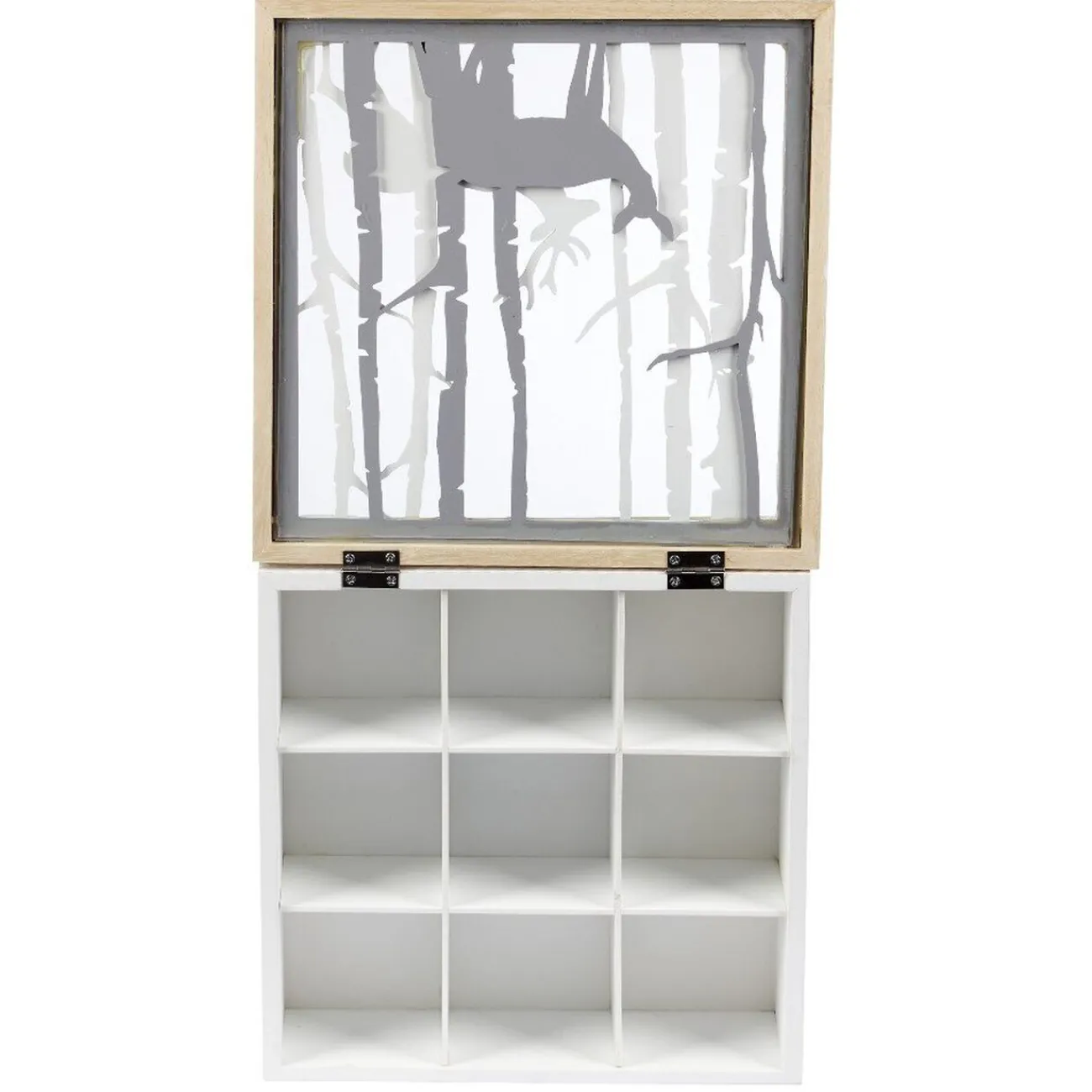 Gifi Rangement|Boîte à thé en bois déco nature cerf blanc