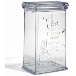 Gifi Boîte à thé 500g en plastique transparent 11,5x9xH19cm