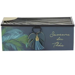 Gifi Rangement|Boîte à thé inscription Saveurs des Thés tropical