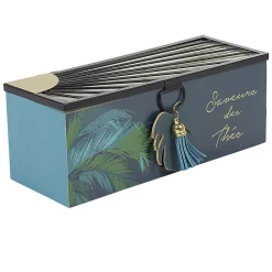 Gifi Rangement|Boîte à thé inscription Saveurs des Thés tropical