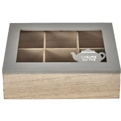 Gifi Boîte à thé mdf beige taupe