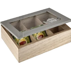 Gifi Boîte à thé mdf beige taupe