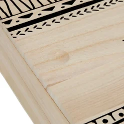 Gifi Boîte à thé noir naturel 8 casiers avec couvercle coulissant