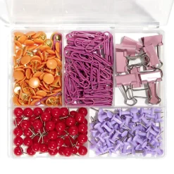 Gifi Quincaillerie^Boîte accessoires de bureau trombones, pinces et punaises