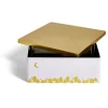 Gifi Boîte alimentaire carré en fer décor doré 26x26xH10cm