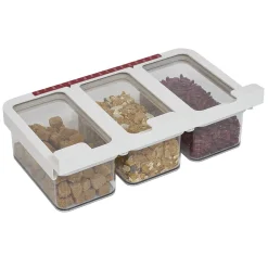 Gifi Boîte alimentaire 3en1 à fixer sur étagère L33x19xH11cm